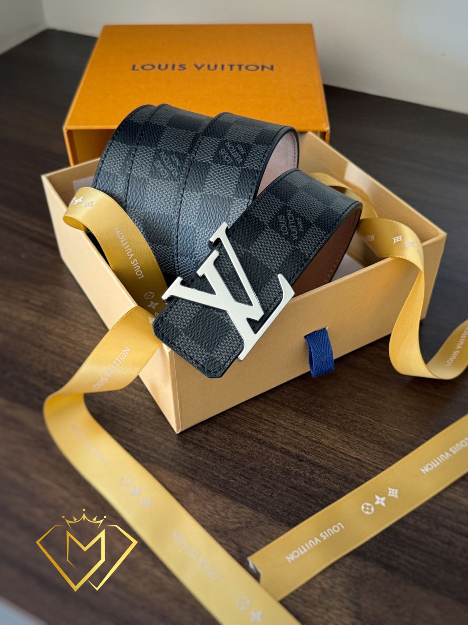 Belt Louis Vuitton Damier grey